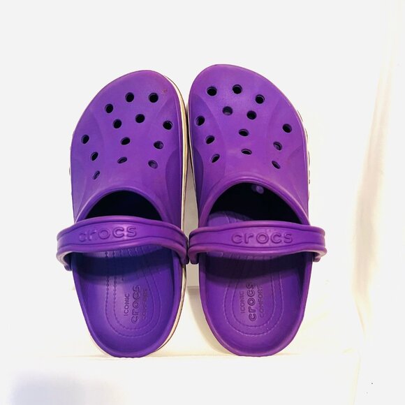 CROCS Iconic Comfort Bayaband Unisex (m/8 w/6) Purple Slip On Clogs-Vented top - Picture 2 of 14